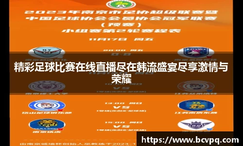 精彩足球比赛在线直播尽在韩流盛宴尽享激情与荣耀