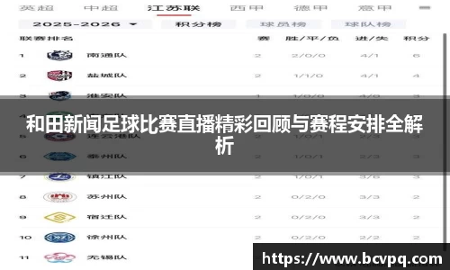 和田新闻足球比赛直播精彩回顾与赛程安排全解析