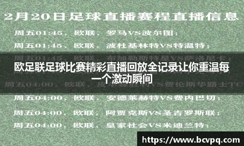 欧足联足球比赛精彩直播回放全记录让你重温每一个激动瞬间
