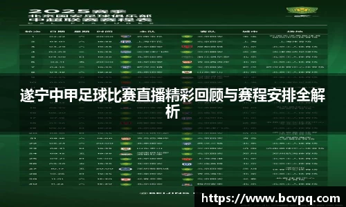 遂宁中甲足球比赛直播精彩回顾与赛程安排全解析