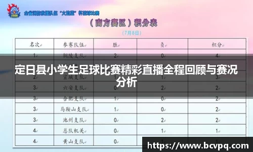 定日县小学生足球比赛精彩直播全程回顾与赛况分析